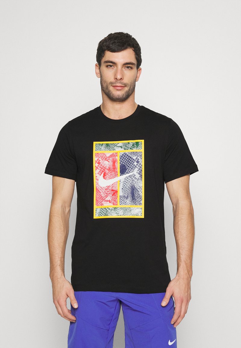 Nike Performance - COURT TEE HERITAGE - T-shirts med print - black, Forstørre