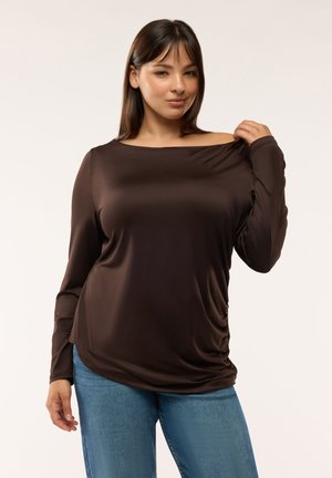 Terranova, T-SHIRT TINTA UNITA - Maglietta a manica lunga - cacao