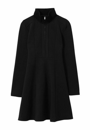 Reiss REGULAR FIT KRYSTA ZIP NECK INTERLOCK - Jersey dress - black
