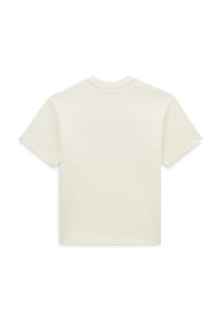 Kræmfarvet, kortærmet t-shirt med rund hals, lavet af blødt stof, med en løs pasform og ingen synlige mønstre eller accenter.