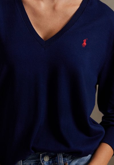 Polo Ralph Lauren COTTON V-NECK SWEATER - Jumper - bright navy