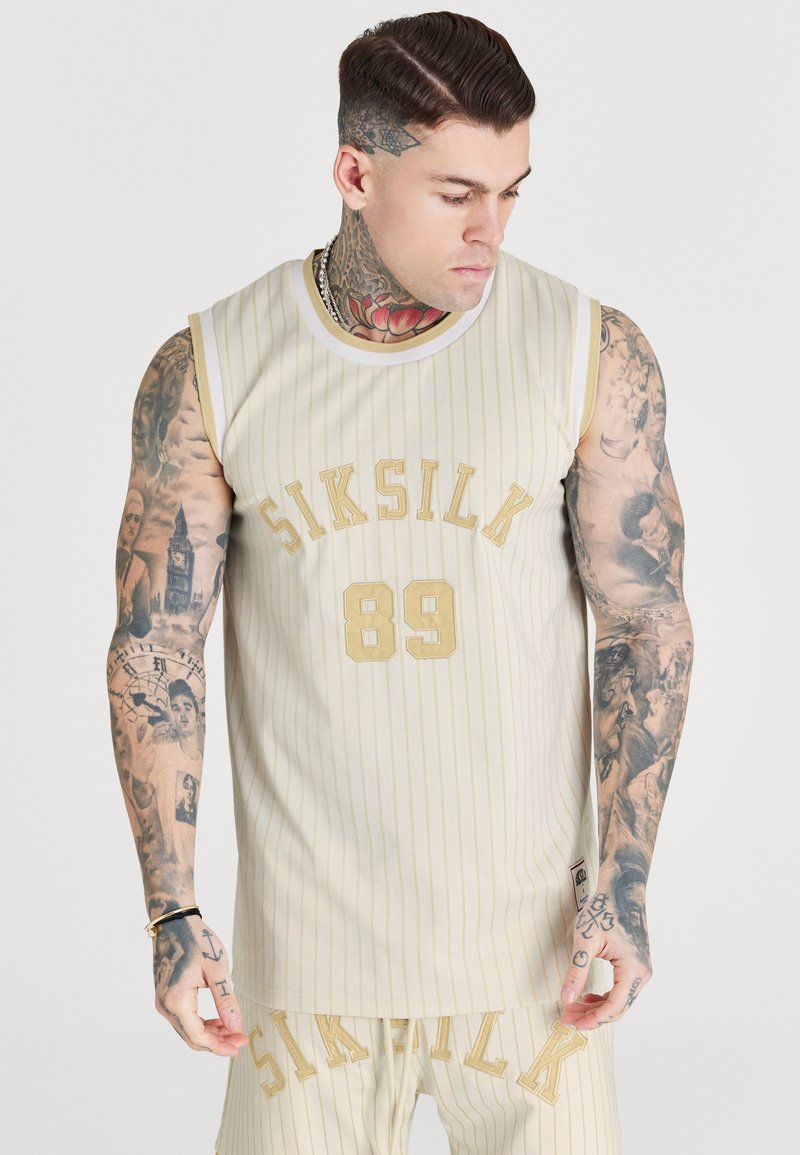 SIKSILK RETRO CLASSIC BASKETBALL VEST Top ecru/gold coloured