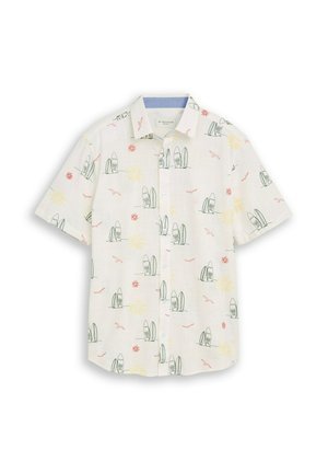 TOM TAILOR, TOM TAILOR BLUSEN & SHIRTS REGULAR FIT KURZARMHEMD MIT STICKEREIEN - Overhemd - summer surf design