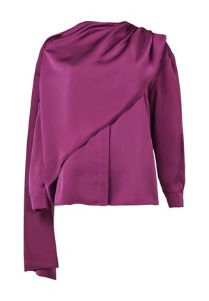 Leem, BLOUSE WITH SCARF DETAIL - Button-down blouse - purple