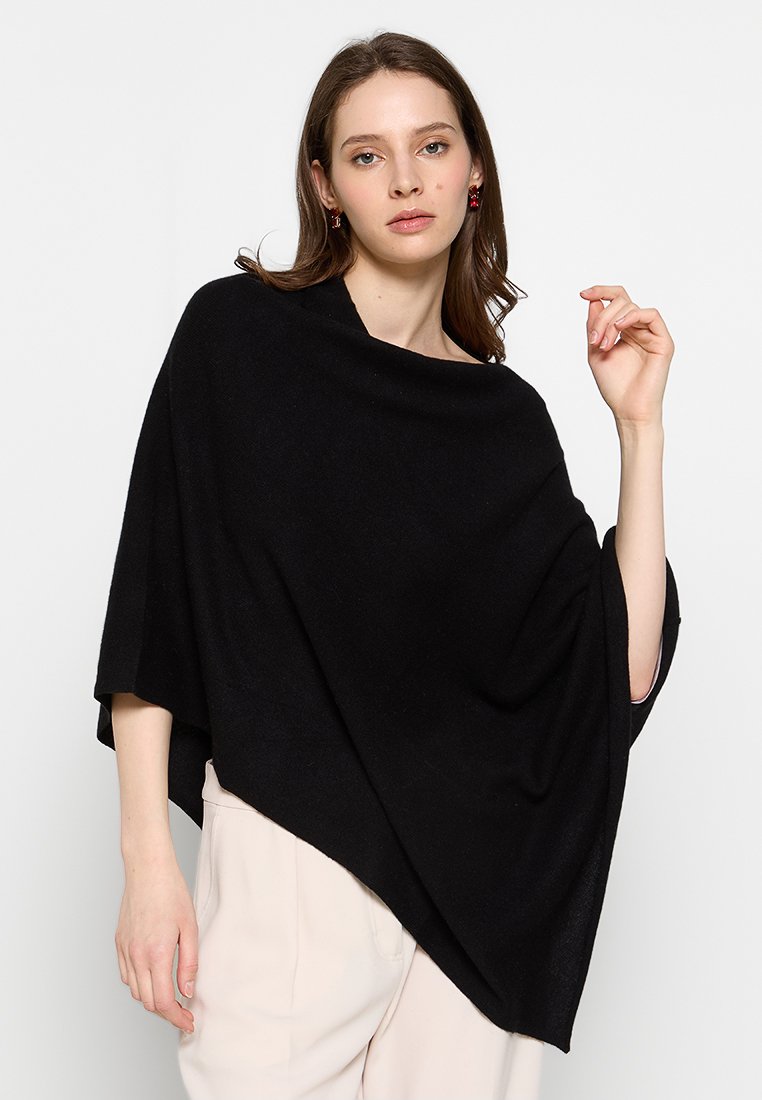 Just Cashmere Poncho zwart