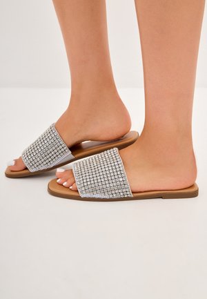 Pantolette flach - silver