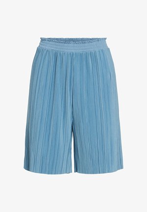 VILA, HIGH WAISTED SHORTS VIPLIS PLEATED - Lühikesed püksid - blue shadow