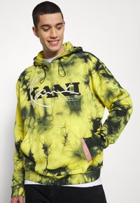 Karl Kani RETRO TIE DYE HOODIE UNISEX - Camisola - yellow