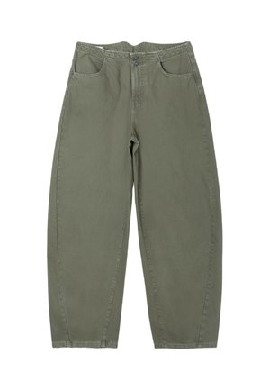 Stradivarius, ADJUSTABLE BARREL TROUSERS - Wide Leg - khaki