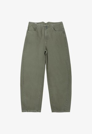 Stradivarius, ADJUSTABLE BARREL TROUSERS - Wide Leg - khaki