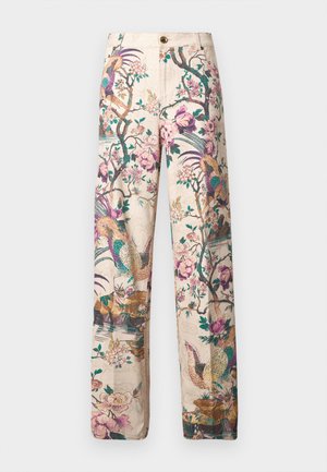 ORIENTAL BIRD PRINTED STRETCH - Vaqueros boyfriend - beige/multi-coloured