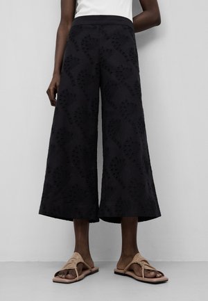 ADOLFO DOMINGUEZ EMBROIDERED - Stoffhose - black