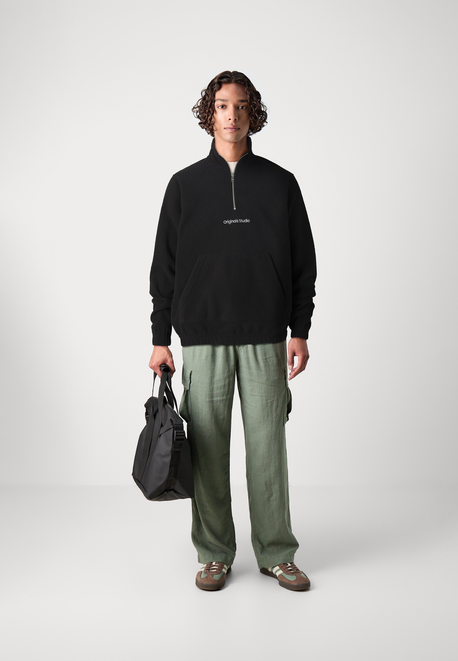 Jack & Jones JORVESTERBRO QUARTER ZIP - Fleece jumper - black