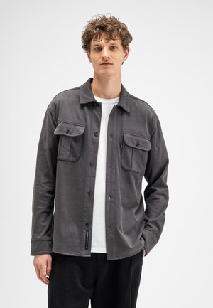 Butcher of Blue BUTCHER OF BLUE OVERSHIRTS PHIL PEACHED JERSEY OVERSHIRT - Lichte jas - agatha grey