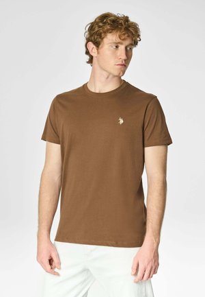 MANICHE CORTE IN  CON LOGO - T-shirt basic - brown