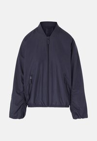 Dunkelblau bomberjacke mit Frontreißverschluss, seitlichen Reißverschlusstaschen, elastischem Saum und leicht gerafften langen Ärmeln.
