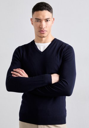 LYMANN V NECK - Jumper - navy