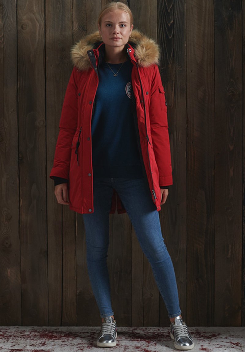 Superdry & Co Parka rood Superdry & Co Parka rood
