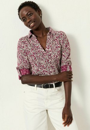 Poloshirt - plum purple tone floral