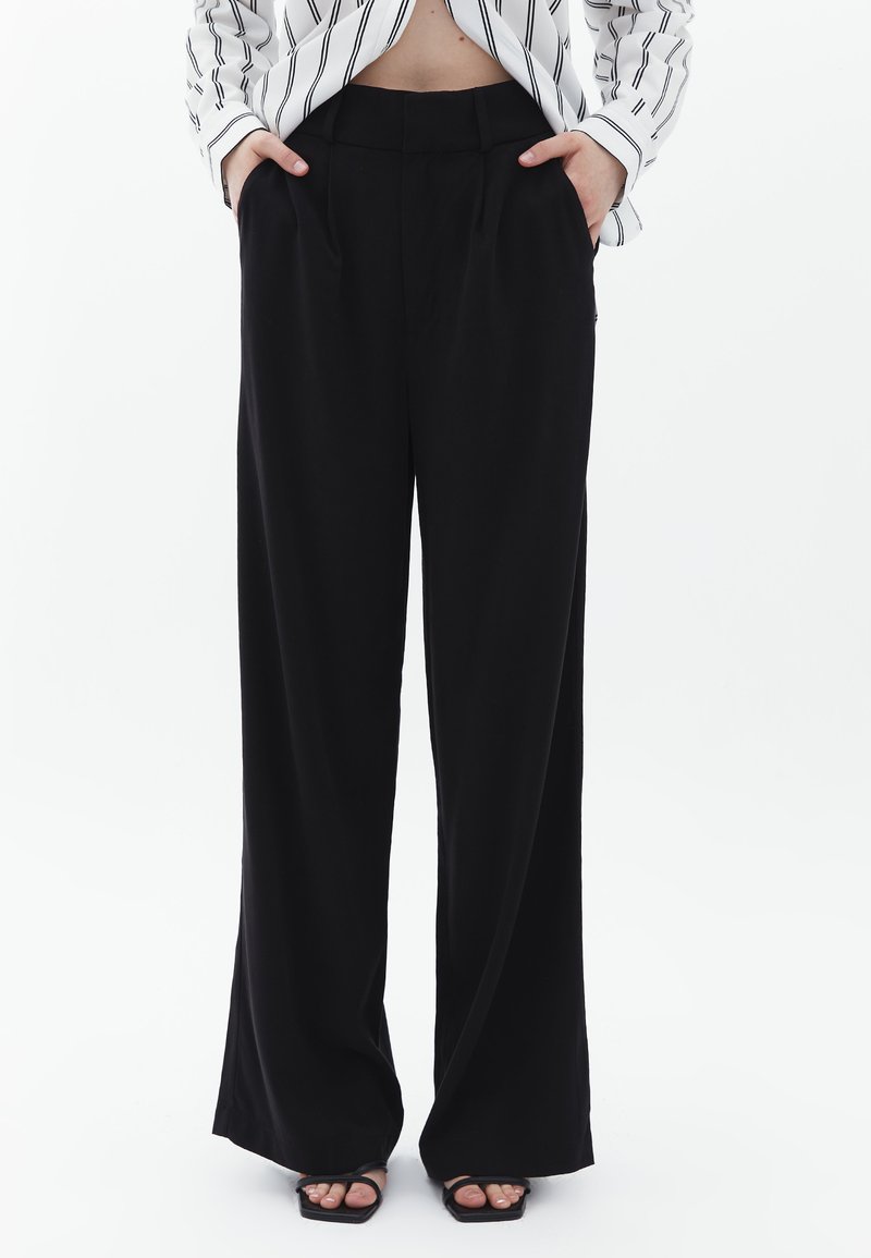 OXXO ULTRA HIGH RISE WIDE LEG  - Broek - black