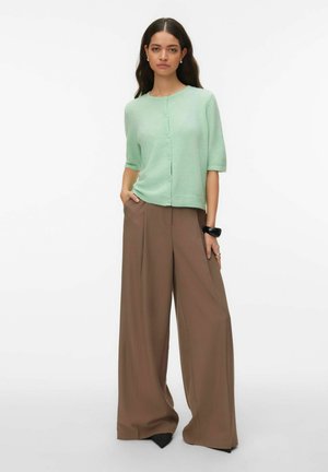 VMDOFFY 2/4 O-NECK BUTTON - Cardigan - birds egg green