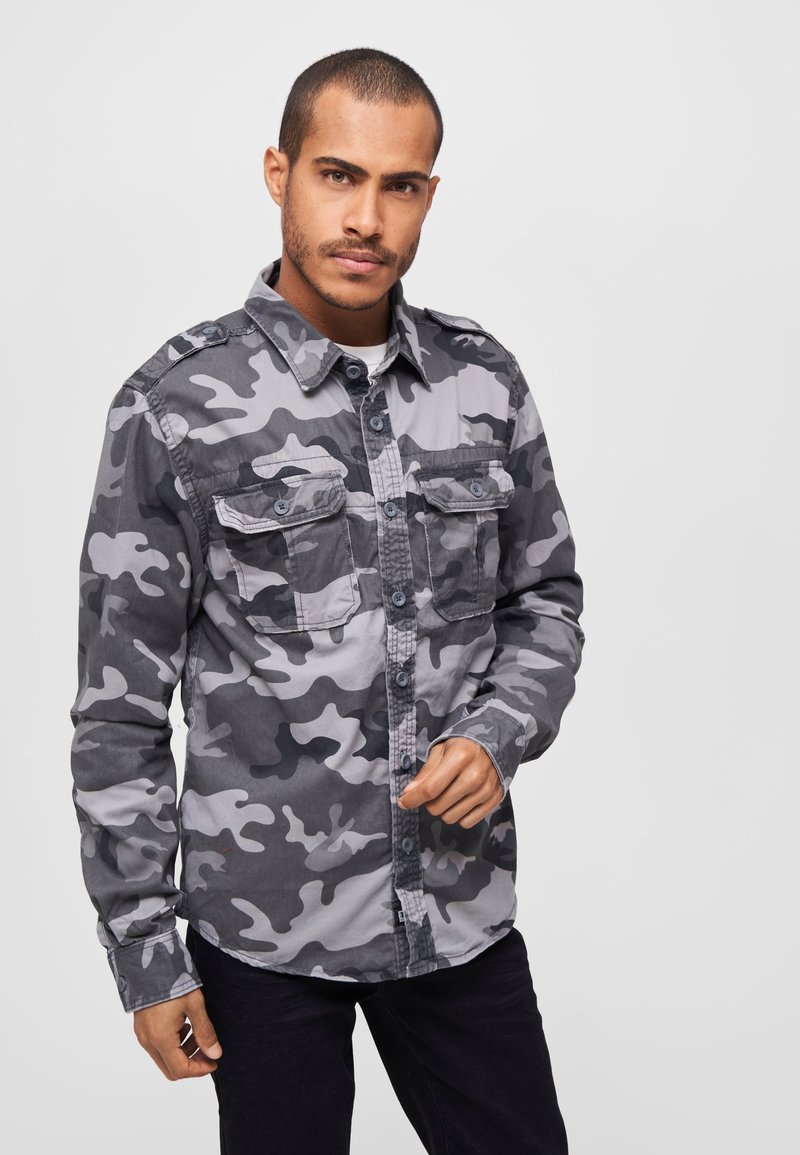 Brandit - VINTAGE  - Overhemd - grey camouflage, Vergroten