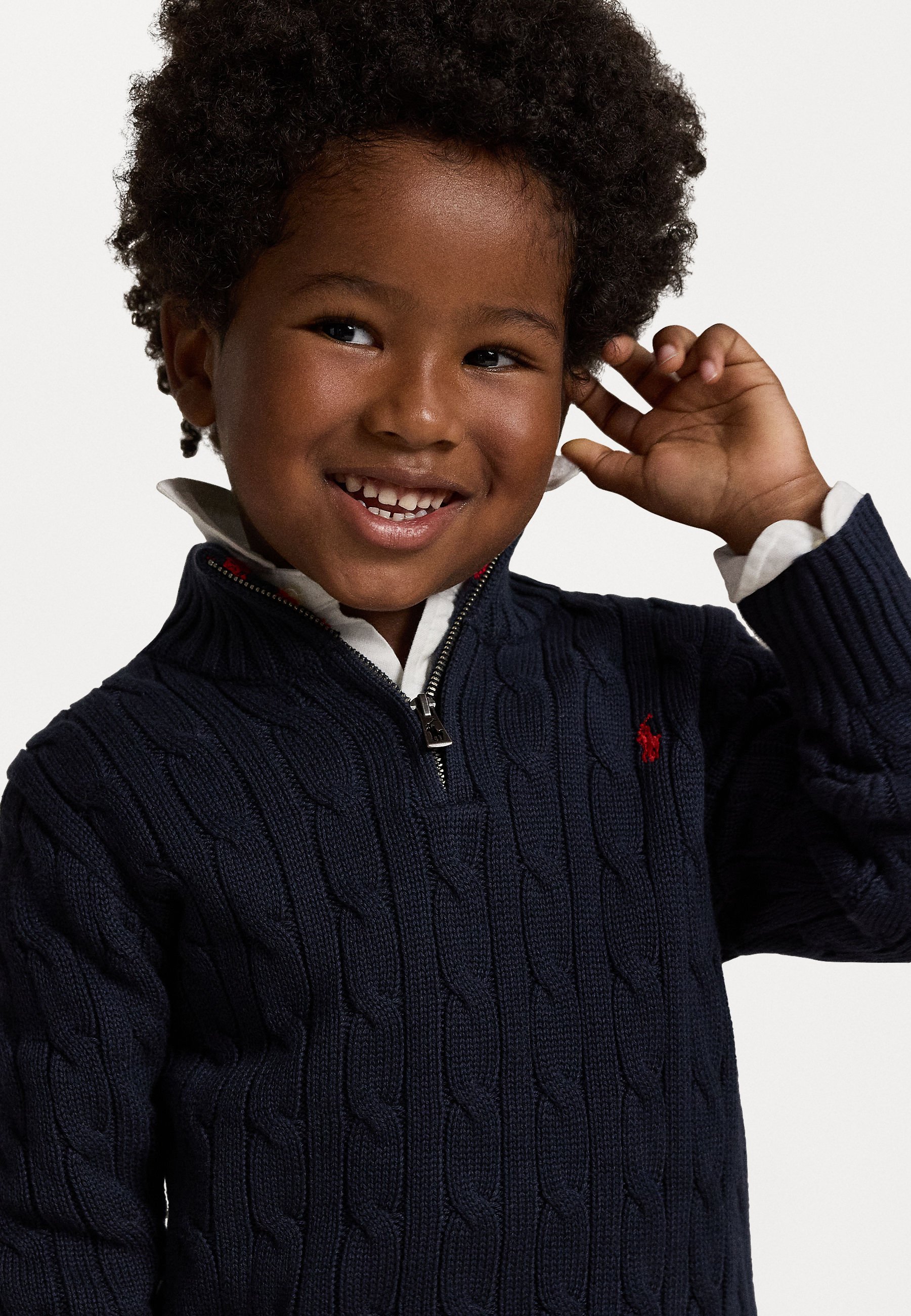 Polo Ralph Lauren CABLE-KNIT COTTON QUARTER-ZIP SWEATER 7-14Y