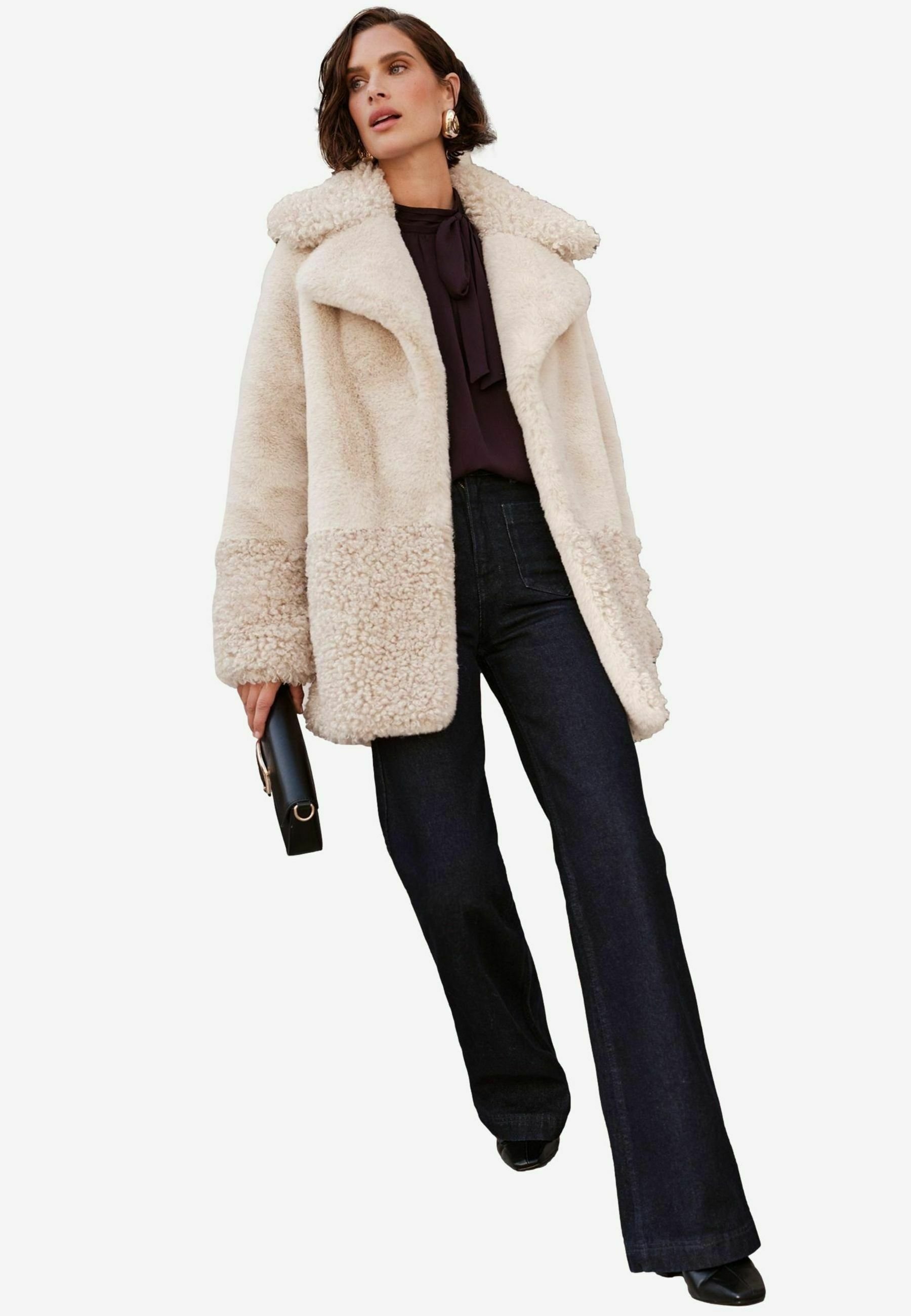 Love & Roses REGULAR FIT -SHEARLING MIX - Winter coat - cream
