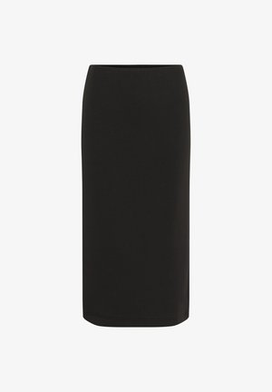 Musta kynähame, joka on valmistettu pehmeästä ja joustavasta kankaasta. Siinä on yksinkertainen muotoilu, jossa on sileä, joustava vyötärö ja suora siluetti.