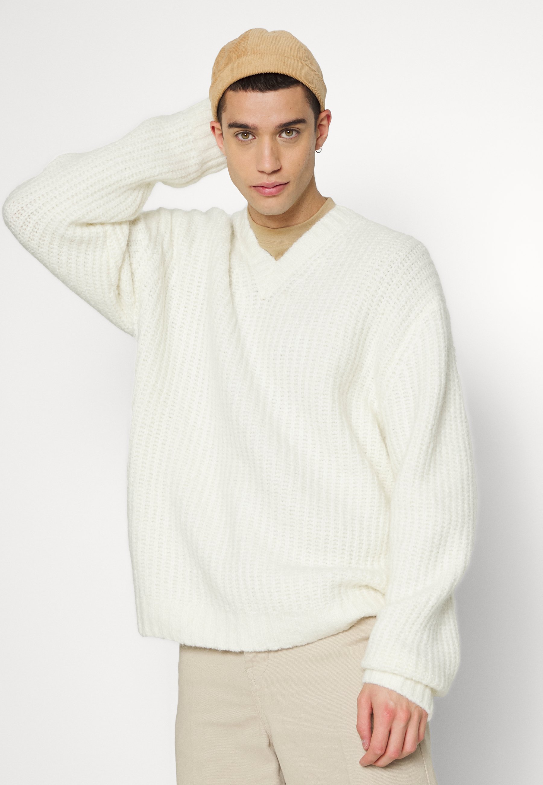 Weekday COHEN VNECK - Jumper - white 