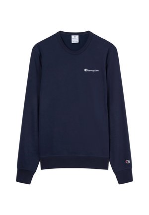 Felpa blu navy in cotone, con maniche lunghe, polsini a coste e logo sul petto. Design classico con scollo a girocollo.