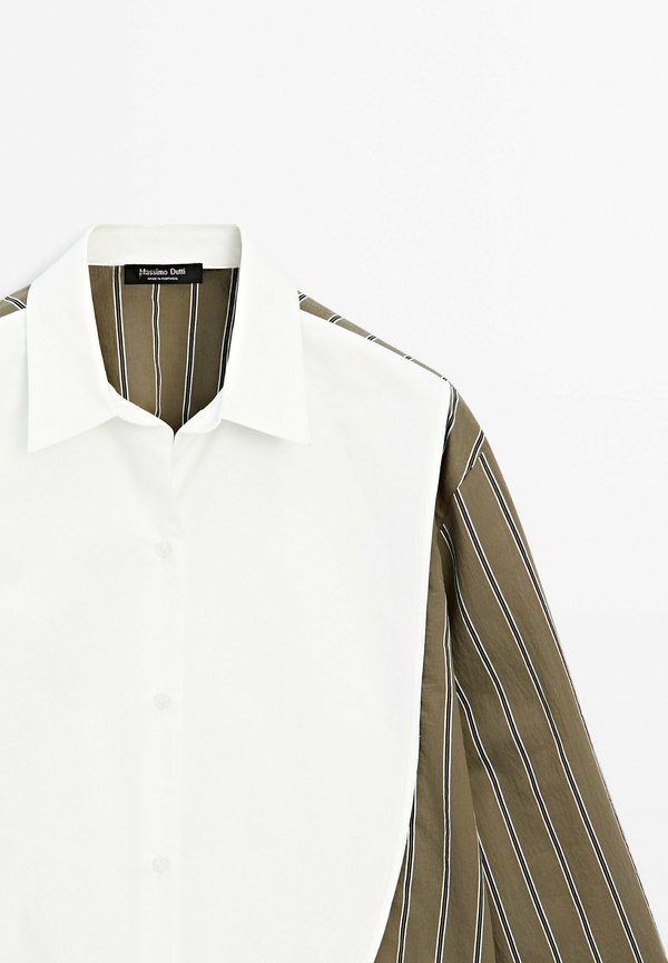 STRIPED - Button-down blouse - BEIGE2