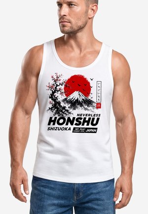 Neverless TANKTOP HERREN MIT GRAFIK-PRINT - JAPAN DESIGN FUJI - - Top - weiß