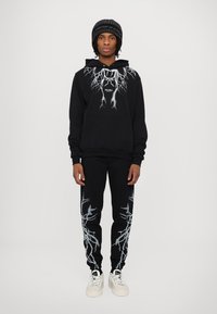PHOBIA ARCHIVE HOODIE WITH LIGHTNING AND LOGO PRINT - Felpa - black/grey