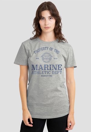 ONE PIECE MARINE ATHLETIC DEPT - Print T-shirt - mottled light grey