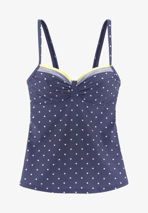 Bikini-Top - blau gelb bedruckt