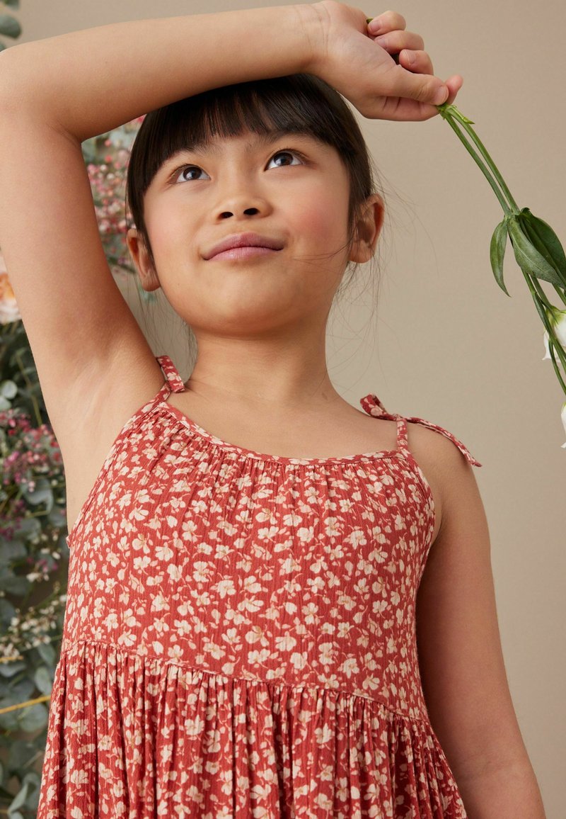 Next TIERED STRAPPY DRESS Robe de jour orange ditsy/orange ZALANDO.FR