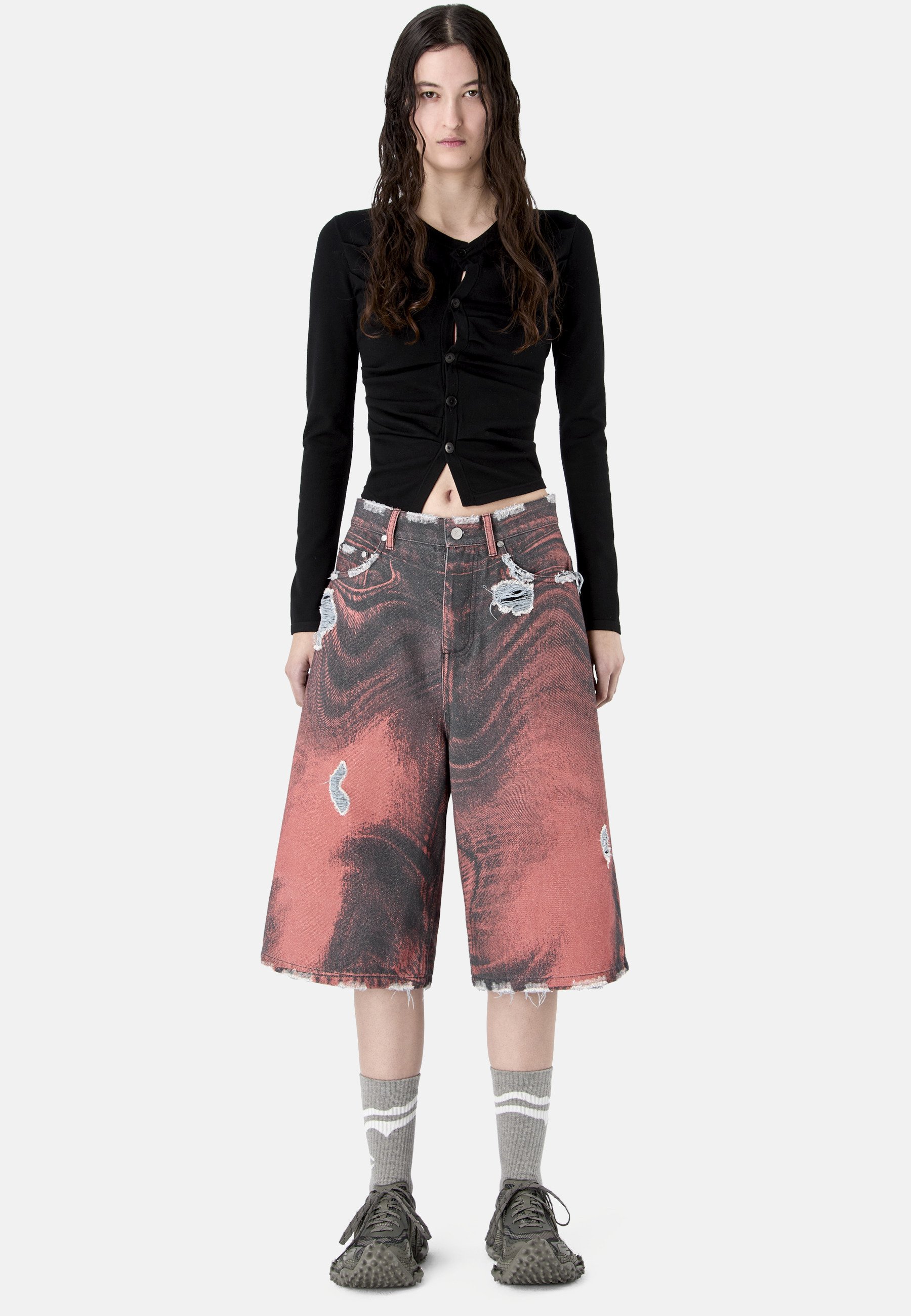CAMPERLAB Denim shorts - orange schwarz/orange - Zalando.co.uk