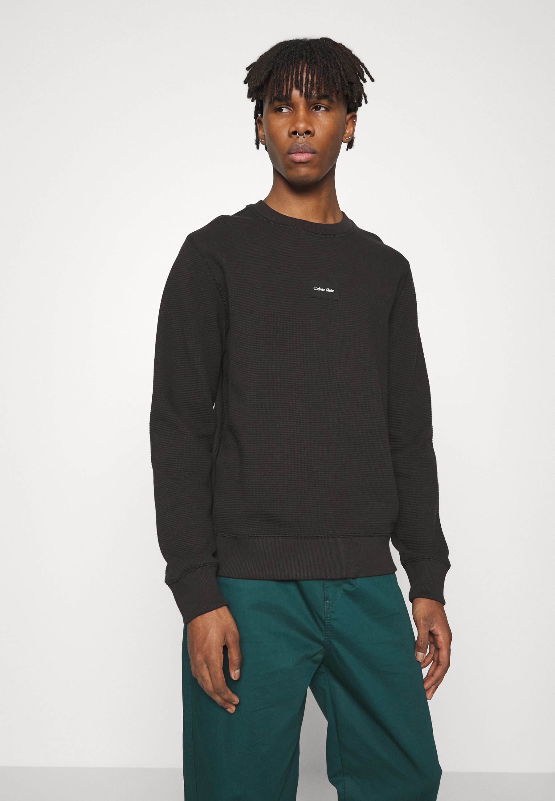 Calvin Klein TEXTURED GRID - Sweatshirt 