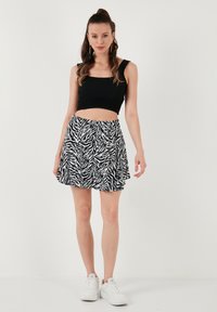 LELA ELASTIC WAIST - Minigonna - white striped