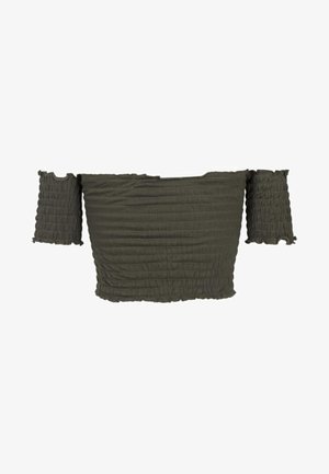 Urban Classics, DAMEN - Print T-shirt - olive