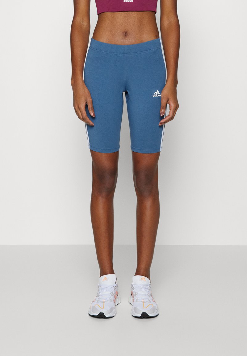 adidas Sportswear ESSENTIALS 3-STRIPES BIKE - Leggings - altered blue/white