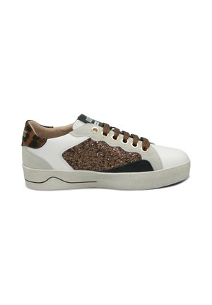 SNEAKERS GLITTER - Sneakers basse - bianco/bronzo