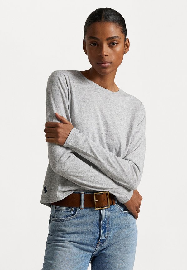 SHRUNKEN FIT JERSEY LONG SLEEVE TEE - Long sleeved top - cobblestone heather