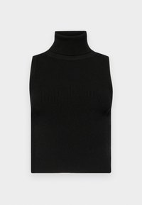 CROP RIB  - Top - black