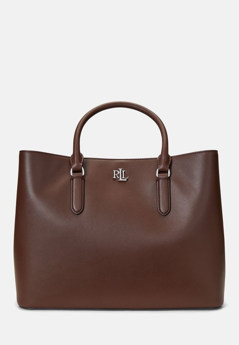 Lauren Ralph Lauren LEATHER LARGE MARCY SATCHEL - Handbag - dark mahogany