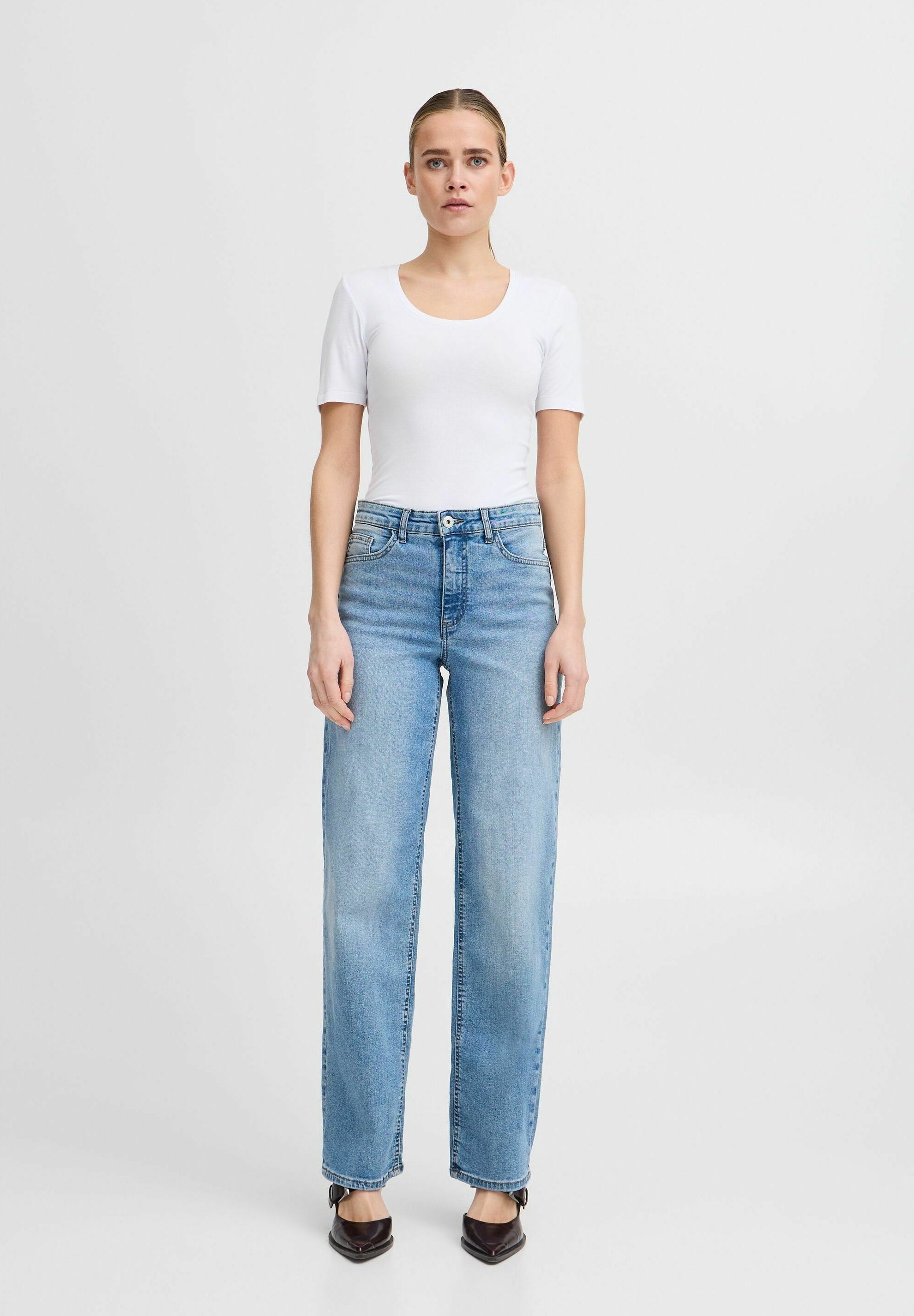 売れ筋商品|||イチ Tシャツ レディース トップス IHZOLA SS - Basic T-shirt - white 07982443268-p.jpg?ts=