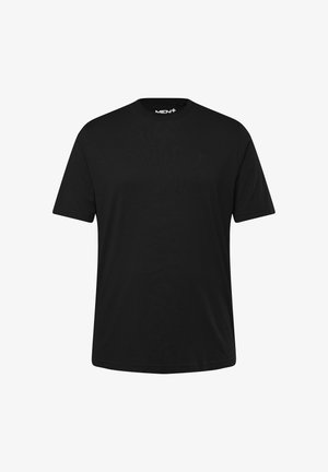 T-shirt in cotone nero con collo rotondo e maniche corte. Design semplice senza motivi o dettagli visibili. Vestibilità regolare.