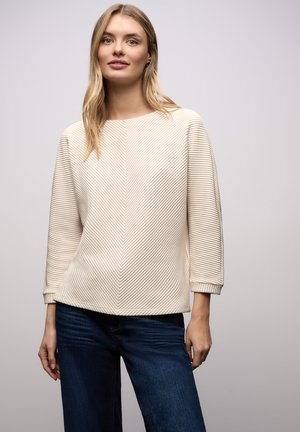 TWO-TONE STRUKTUR - Longsleeve - weiß