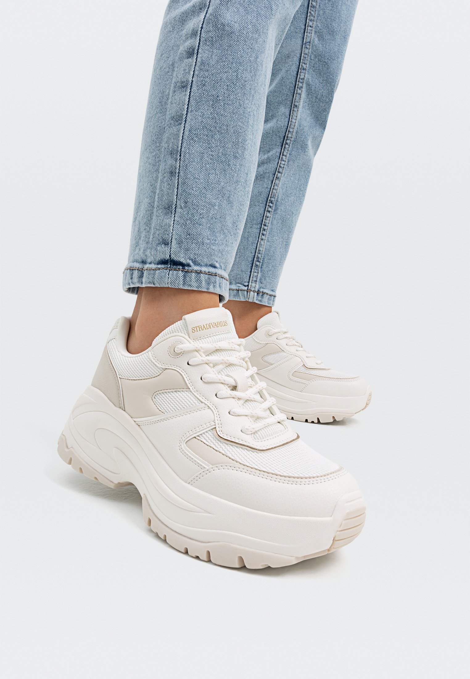 Shoe Stradivarius Basket Femme Sneaker Chaussure Stradivarius